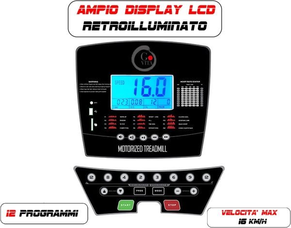 Tapis Roulant Elettrico Pieghevole GOVITA  - 16 Km/h e Inclinazione Automatica
