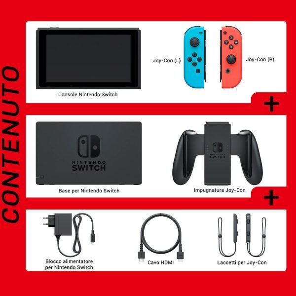 Nintendo Switch con Joy-Con Rosso Neon e Blu Neon [Ed. 2022]