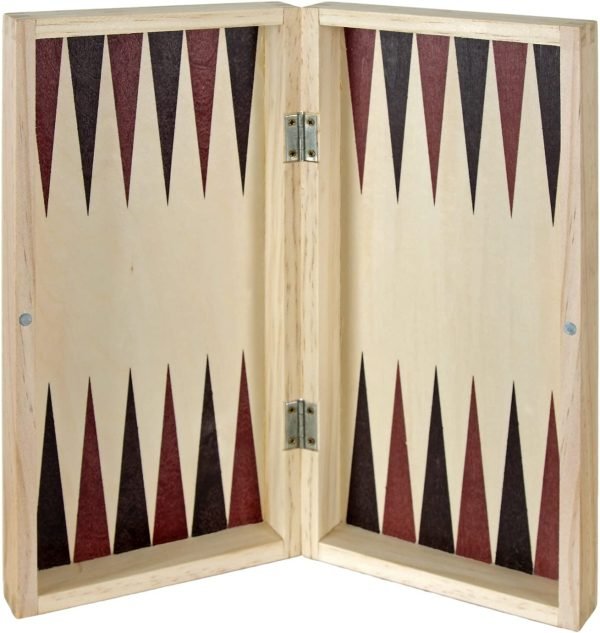 Scacchiera per scacchi, dama e backgammon | Aquamarine Games - con confezione portatile in legno