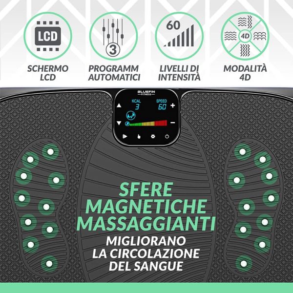 Pedana Vibrante e Oscillante con Motore 4D Bluefin - con Massaggio Magnetico