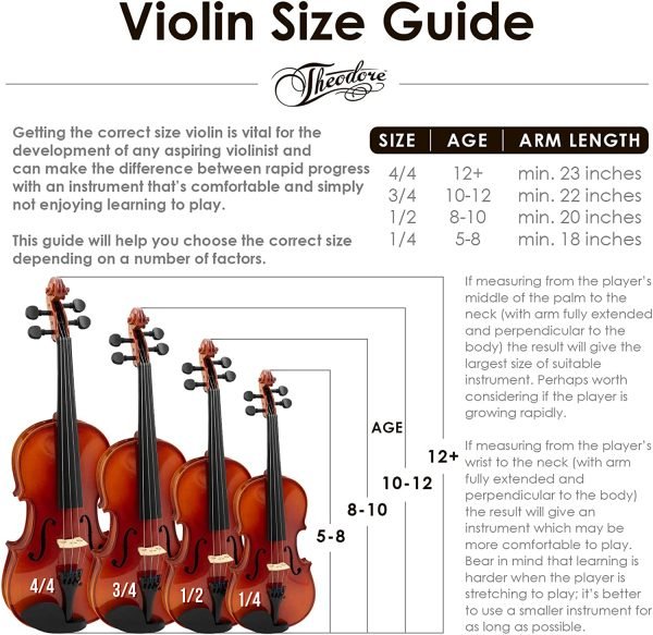Violino per studenti Theodore VLN16-1-4 - Top in Abete Massello