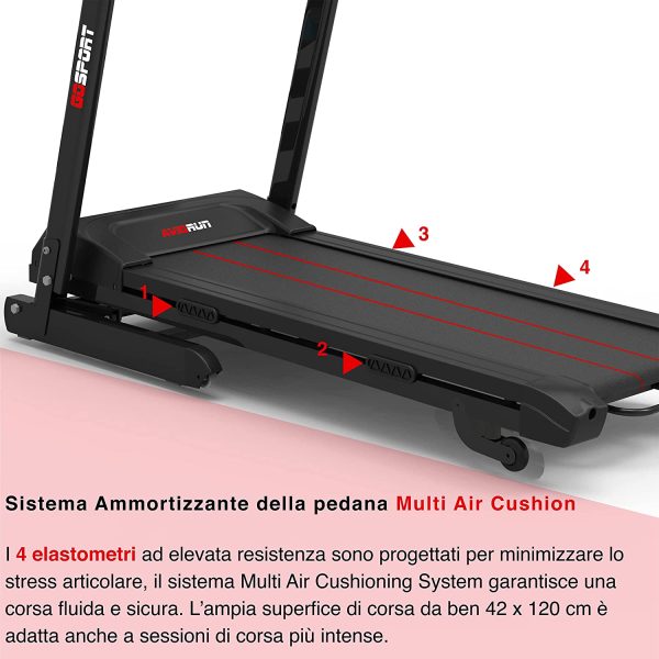 Tapis Roulant Elettrico Pieghevole GOVITA  - 16 Km/h e Inclinazione Automatica