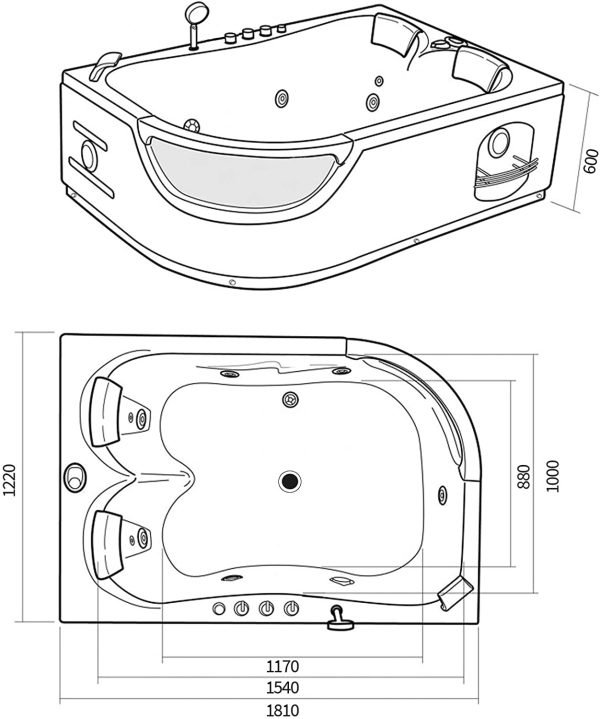 71MH054iKlL._AC_SL1500_ VASCA BAGNO IDROMASSAGGIO ORION SPA - con CROMOTERAPIA