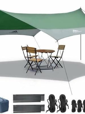 61fbdt4Mp7L._AC_SL1080_ Tenda Parasole da Campeggio Tarp, 3,7x4,3 m Forceatt - con 6 Punti di Fissaggio