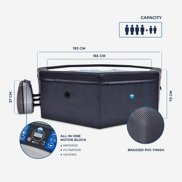 71WvJZ3rdeL._AC_SL1500_ SPA per casa o giardino NetSpa Octopus Semi Rigida - con Arredamento, 4-6 Posti