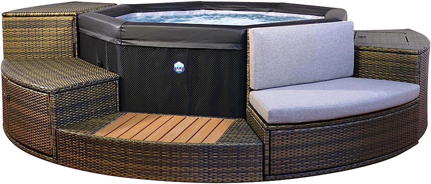 71qRZBzRIkL._AC_SL1500_ SPA per casa o giardino NetSpa Octopus Semi Rigida - con Arredamento, 4-6 Posti