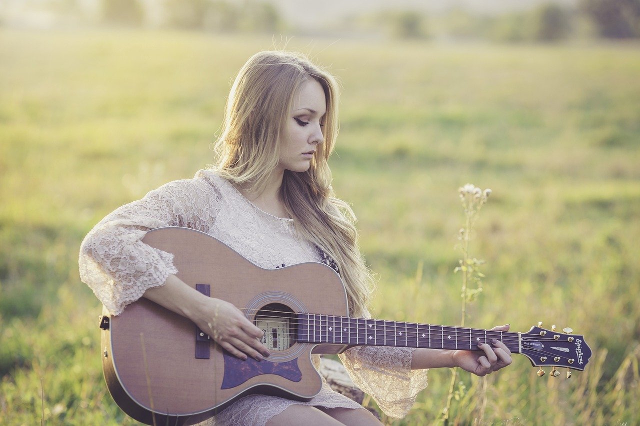 country, guitar, girl