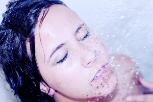 adult, woman, showering