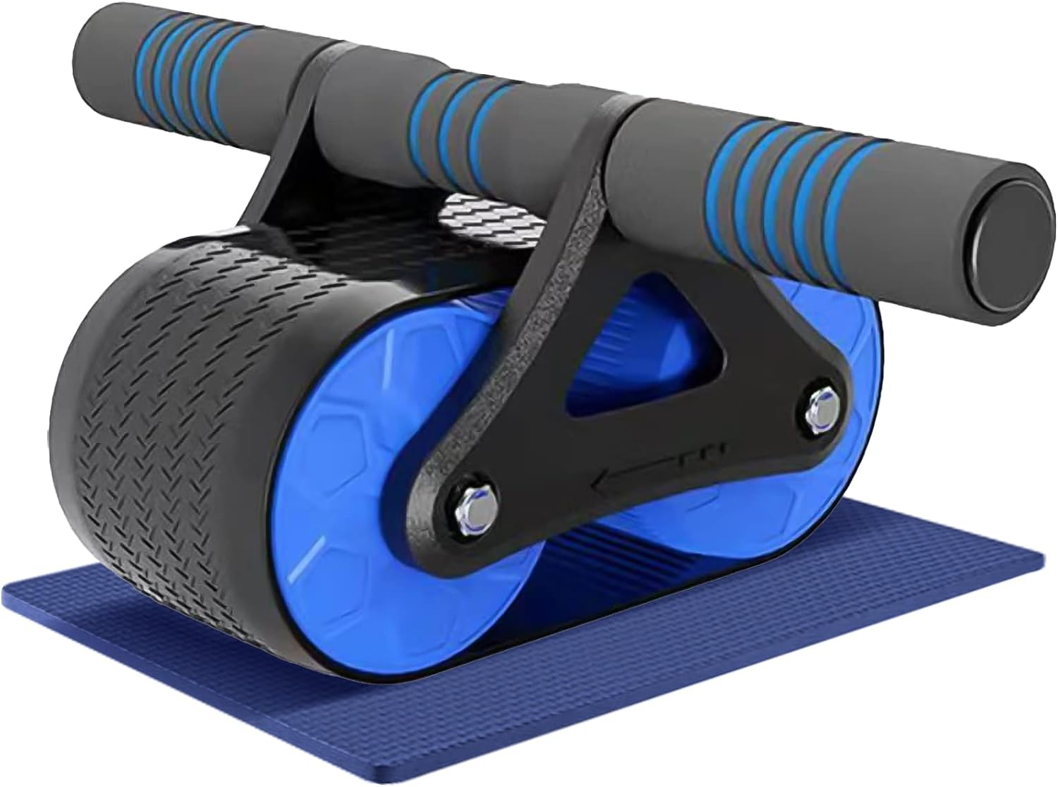Rullo Addominali Con Rimbalzo Automatico: Ruota Per Esercizi Con Doppia Ruota E Supporto Gomiti (Blu)