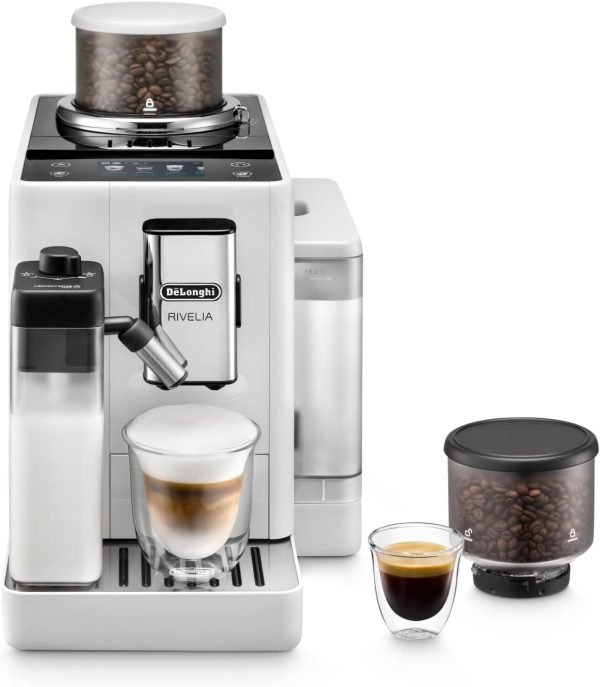 Macchina da Caffè Automatica De'Longhi Rivelia Perfetto EXAM440.55.W - Chicchi Macinati al Momento