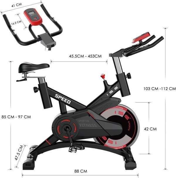 Bicicletta Cyclette Indoor ISE - con Volano 13 KG & Resistenza Regolabile