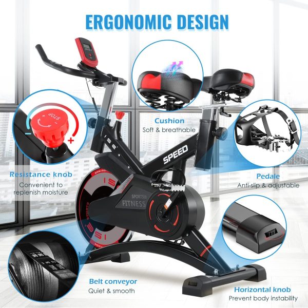 Bicicletta Cyclette Indoor ISE - con Volano 13 KG & Resistenza Regolabile