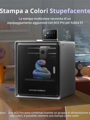 Stampante 3D multicolore ad alta velocità autolivellante - Anycubic Kobra S1