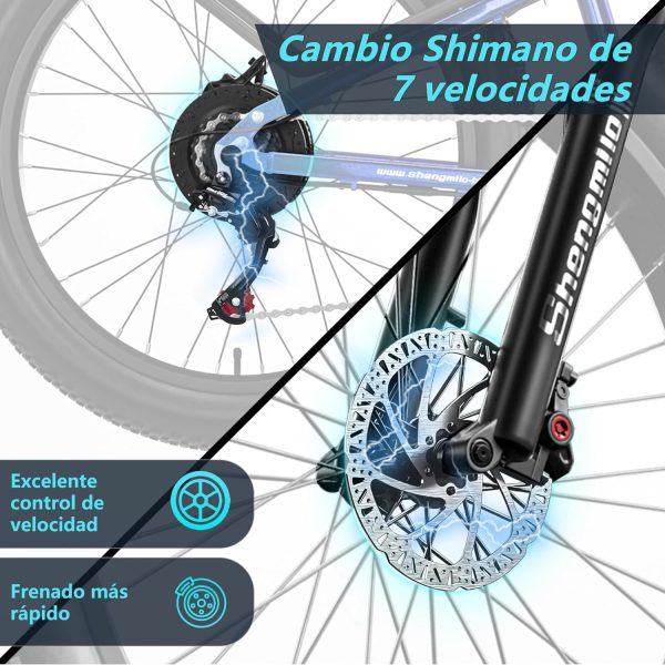 Bicicletta Elettrica a Pedalata Assistita Shengmilo - 26 Pollici e cambio a 7 Velocità