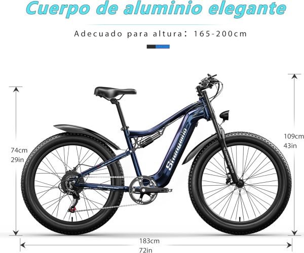 Bicicletta Elettrica a Pedalata Assistita Shengmilo - 26 Pollici e cambio a 7 Velocità