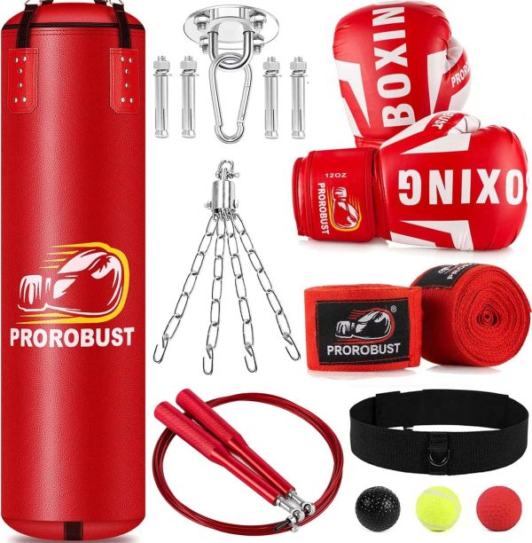 81WIUu7xrBL._AC_SL1500_ Sacco da boxe per adulti Prorobust - 1,2 m in poliuretano pesante con guanti da 340 g