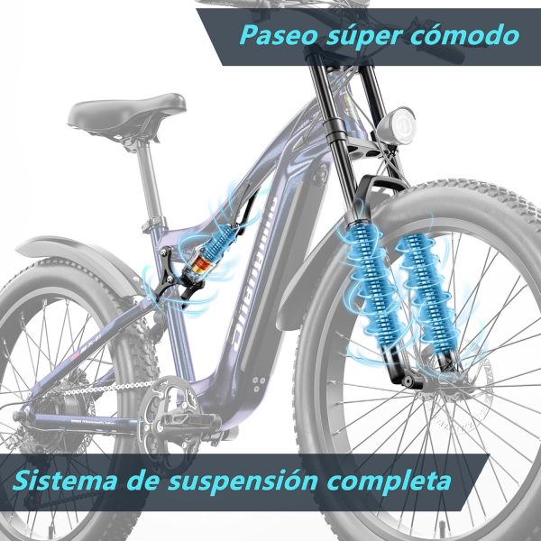 Bicicletta Elettrica a Pedalata Assistita Shengmilo - 26 Pollici e cambio a 7 Velocità