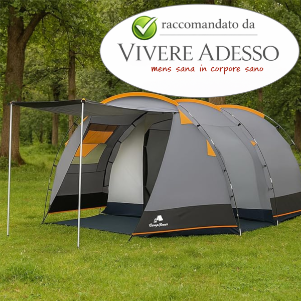 Tenda Tunnel per 4 persone CampFeuer Super+ - familiare con 2 ingressi