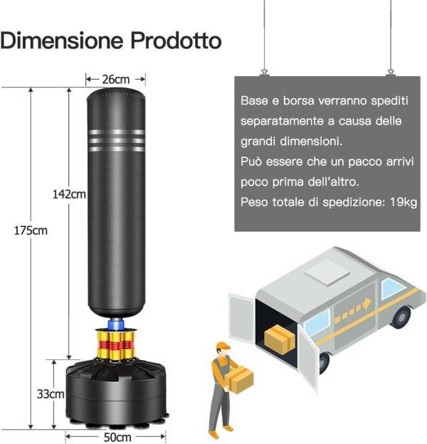 Sacco Boxe da Terra Dripex - Autoportante e riempibile con acqua o sabbia
