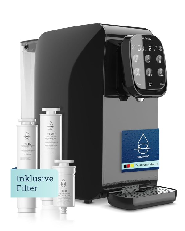 Impianto di osmosi per acqua potabile VILTARO® - sistema di filtraggio a 5 livelli e con 6 livelli di temperatura
