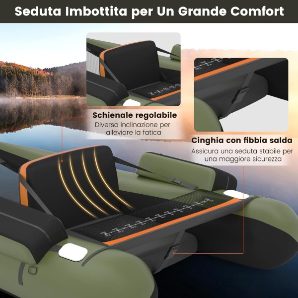 Gommone Gonfiabile da Pesca COSTWAY - con Statori per Amo Pesca