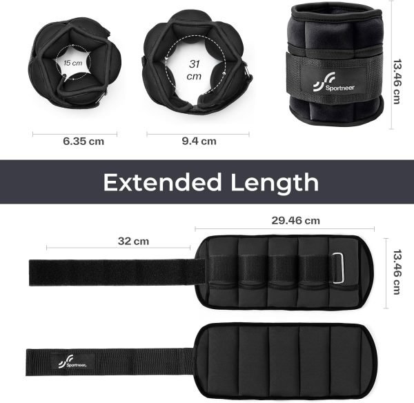 Set di Pesi Regolabili per Caviglie e Polsi Sportneer - da 0,45 kg a 3,15 kg