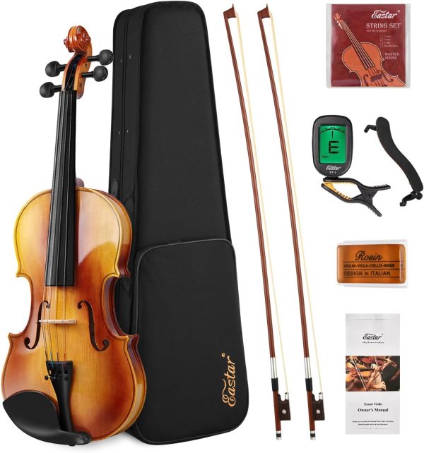 Violino Set per principianti Eastar - Legno Massiccio con accessori