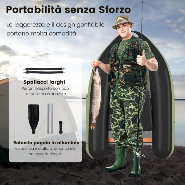 Gommone Gonfiabile da Pesca COSTWAY - con Statori per Amo Pesca
