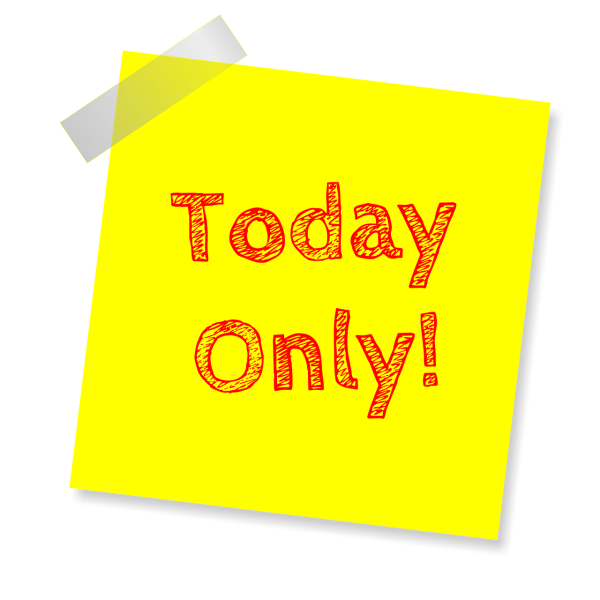 solo per oggi today only, deal of the day, deal
