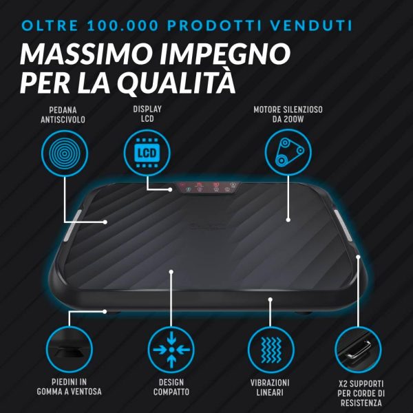 61Vy9ig5aL._AC_SL1000_ Pedana Vibrante Ultra Slim Bluefin Fitness - Tecnologia innovativa con 5 programmi + 180 livelli di allenamento