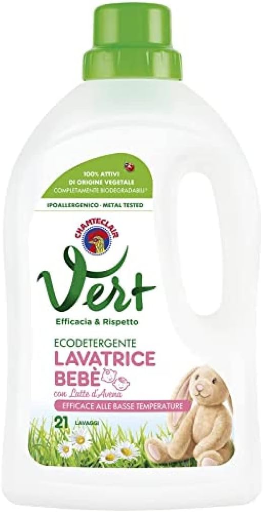 Ecodetergente lavatrice ipoallergenico  CHANTECLAIR VERT BEBÈ - 100% di tensioattivi di origine vegetale