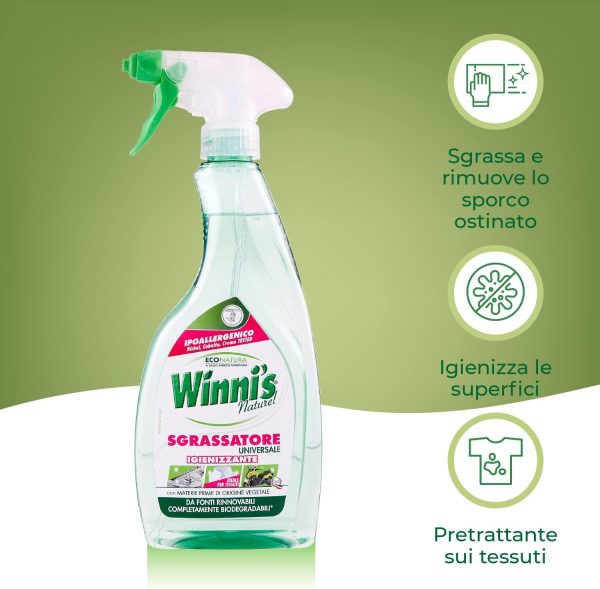 61E2rFDsEFL._AC_SL1500_ Sgrassatore Spray Ecologico con Materie Prime di Origine Vegetale by Winni's - 750 ml x 5 Confezioni