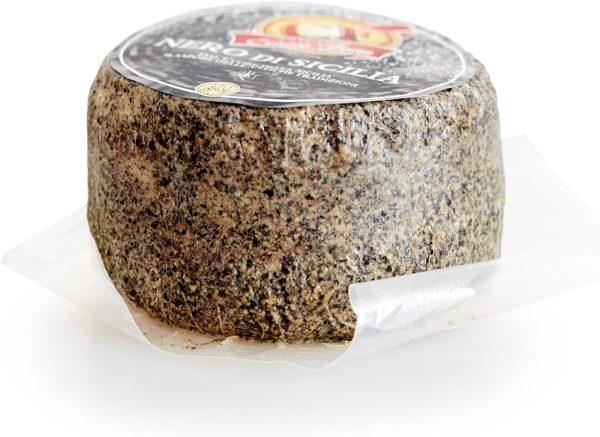 Formaggio nero di sicilia di capra e pecora - 450gr in crosta di pepe nero