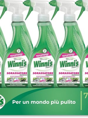 Sgrassatore Spray Ecologico con Materie Prime di Origine Vegetale by Winni's - 750 ml x 5 Confezioni