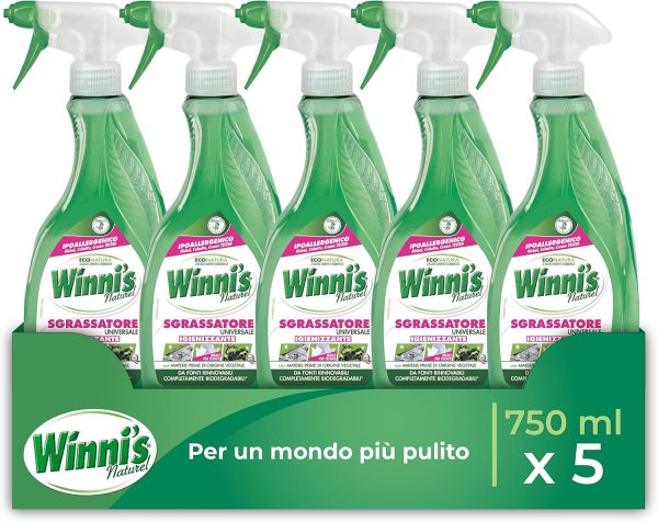 81OepLwLbXL._AC_SL1500_ Sgrassatore Spray Ecologico con Materie Prime di Origine Vegetale by Winni's - 750 ml x 5 Confezioni