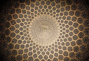 golden, mosaic, geometric