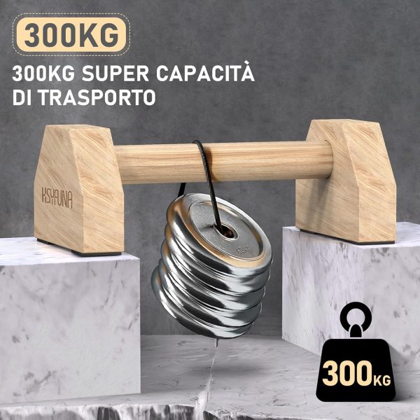 Parallele Calisthenics HSYFUNA in Legno – Antiscivolo e Portatile per Fitness e Corpo Libero