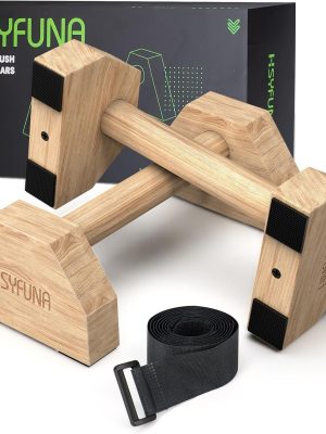 Parallele Calisthenics HSYFUNA in Legno – Antiscivolo e Portatile per Fitness e Corpo Libero